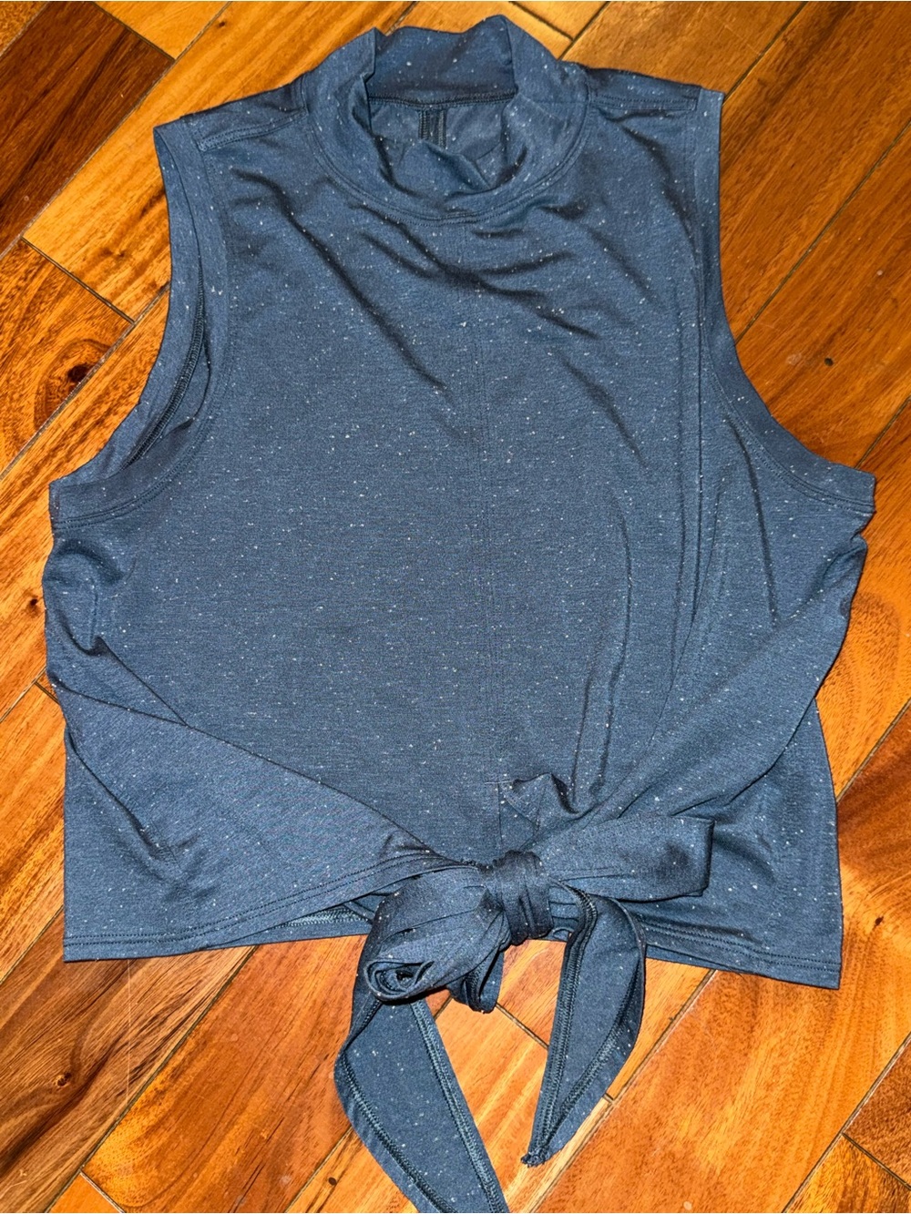 lululemon athletica Navy Speckle Tie-Front Sleeveless Tank